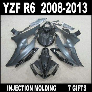 Глянцевый плоский черный обтекатель мотоцикла для YZF R6 2008 2009 - 2013 комплект обтекателя высокого качества 08 09 10 11 12 13 YAMAHA R6 SED63