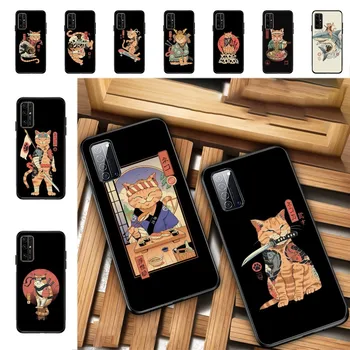 Чехол для телефона Samurai Cat для Huawei Honor 10 lite 9 20 7A 9X 30 50 60 70 pro plus Мягкий силиконовый чехол