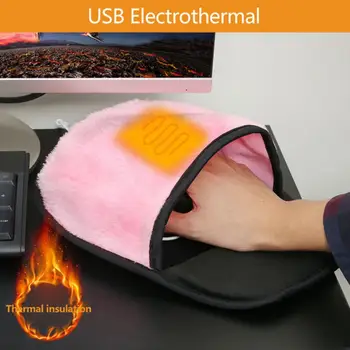 USB Коврик для мыши с подогревом и таймером Регулируемая температура Зимняя грелка для рук Коврик для мыши Ноутбук Коврик для мыши с подогревом Компьютерный аксессуар