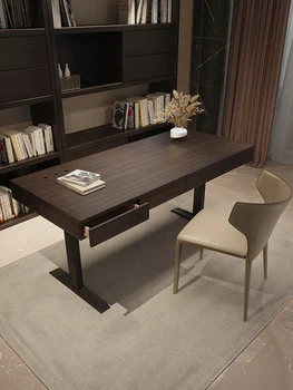 итальянский минималистичный стол, роскошный черный подъемный стол в современном стиле, рабочий стол, компьютерный стол
