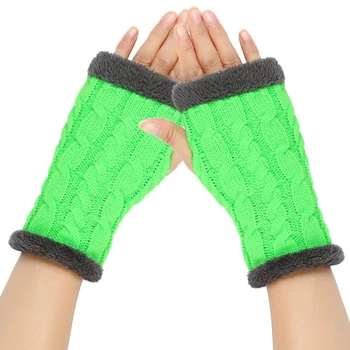 Перчатки унисекс с половиной пальца Зимние эластичные трикотажные перчатки без пальцев в обычном размере Перчатки для вождения на открытом воздухе DXAA