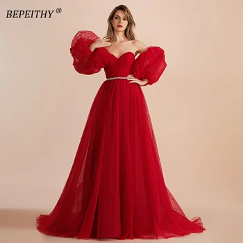 BEPEITHY Возлюбленная Линия Красные длинные вечерние выпускные платья 2023 года со съемными рукавами Придворный шлейф Розовое платье для торжественного случая Новый