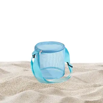 сетчатая сумка для игрушек из песка Сумки для сбора ракушек для детей Сумка для пляжных игрушек Сумка для удержания пляжных игрушек из ракушек Складная сетчатая пляжная сумка для