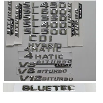 хром блестящий серебристый пластиковый багажник задние буквы эмблемы наклейка для Mercedes Benz SL350 SL400 SL280 SL300 SL500 SL600 CDI 4MATIC