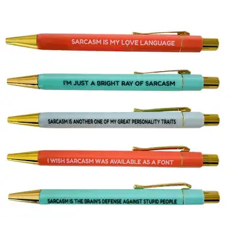 Sarcasm ручки 5шт Рабочие ручки с забавными высказываниями Язвительные ручки Саркастические ручки для работы Забавные саркастические шариковые ручки для женщин
