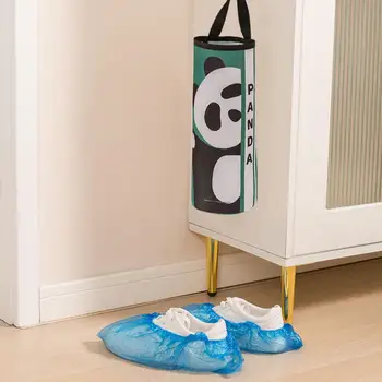  Диспенсер для пакетов с нижним отверстием Экологически чистый кухонный мешок для мусора с принтом с мультяшным рисунком Подвесная сумка для хранения с экономией места