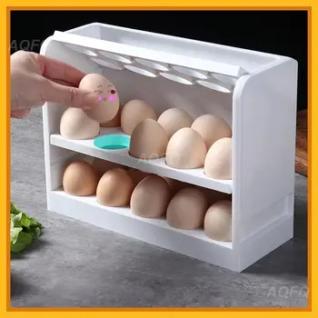  ящик для хранения яиц 30 решеток Новый вращающийся компактный органайзер для кухни Ящик для хранения свежих яиц Холодильник Яйца Органайзер Контейнер