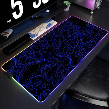 RGB оверлок большой коврик для мыши XXL 100x50 см Скорость Teclado Топографический коврик для мыши Коврик для геймера Коврик для клавиатуры Настольный коврик из натурального каучука