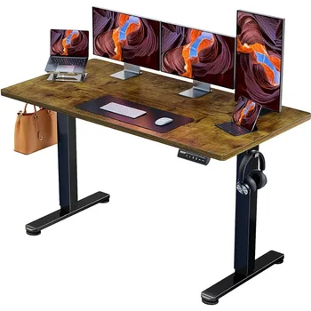 ErGear Регулируемый по высоте электрический стоячий стол, 55 x 28 дюймов Стол для сидения и стояния, компьютер с памятью Стол для домашнего офиса