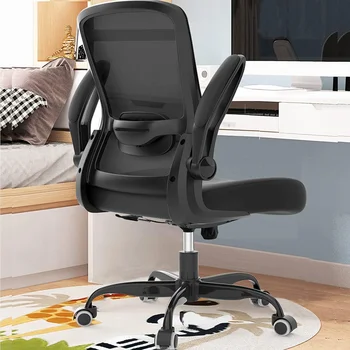 Офисный стул, Эргономичный настольный стул с регулируемой поясничной опорой, Сетчатый компьютерный стул с высокой спинкой и откидными подлокотниками-BIFMA Pa
