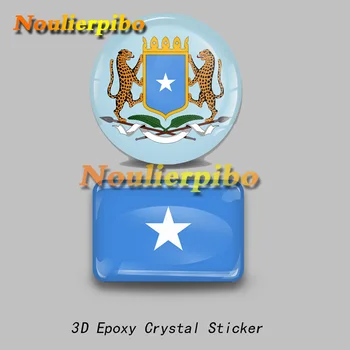 3D Эпоксидная смола Автомобильная купольная наклейка Флаг Сомали Национальный герб ПВХ Автомобильный бампер Окно Багажник Зеркало Крышка фары Виниловая наклейка