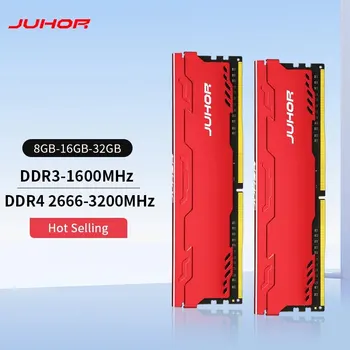 JUHOR DDR4 Оперативная память 16 ГБ 8 ГБ 32 ГБ 2666 МГц 3200 МГц DDR3 8 ГБ 1600 МГц DIMM Память для настольных ПК Новые оперативные память Memoria с радиатором