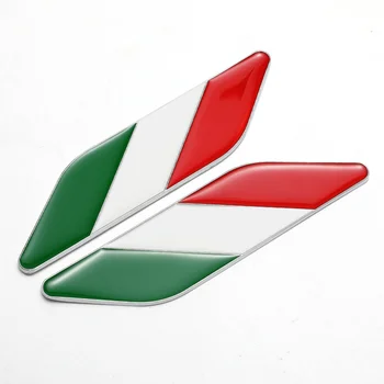 2Pcs Металл Итальянский Национальный Флаг Боковое Крыло Эмблема Значок Наклейки Наклейки Авто Наклейка Аксессуары Для Fiat Alfa Romeo 159 147 156 Abarth