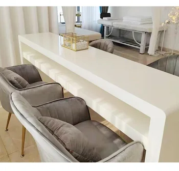 современный дизайн маникюрного стола стол для салона красоты роскошный белый стол для ногтей