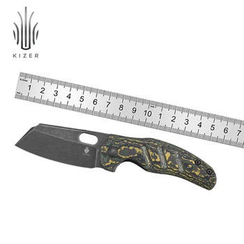 Kizer Карман для ножа Мини-овчарка Ki3488A7 Новая рукоятка из толстого карбона со стальным лезвием 20CV Высококачественный нож для выживания на открытом воздухе