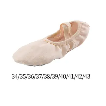 Балетная обувь Танцевальные туфли Танцевальные тапочки Холст с мягкой подошвой Профессиональная балетная обувь для взрослых Детские женщины Дети Девочки