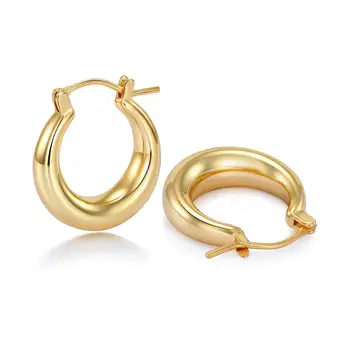 Vonmoos Массивные серьги-кольца для женщин с иглой из стерлингового серебра 925 пробы 14-каратное золото Новый современный модный ювелирный декор
