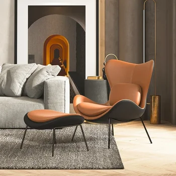 Wingback Lounge Стул для гостиной Роскошный кожаный водонепроницаемый стул для гостиной Кресло для пола Спальня Sillas Домашняя мебель