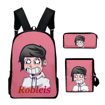 Классическая новинка Robleis IUTU 3D-печать 3 шт./комплект Школьные сумки для школьников Рюкзак для ноутбука Сумка через плечо Пенал