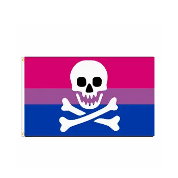 ЛГБТ Пиратский Череп Флаг Тематическая Вечеринка На открытом воздухе Декор 90x150 см Полиэстер