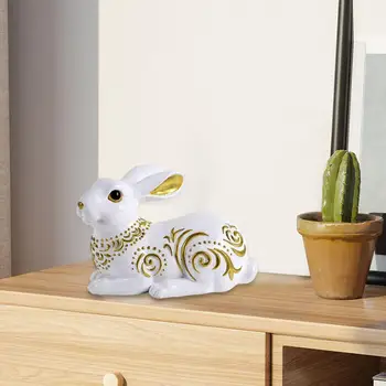 Миниатюрная фигурка кролика Милая статуэтка кролика для спальни Гостиная Рабочий стол