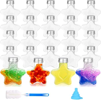 Прозрачные пластиковые бутылки для воды Декоративные бутылки Пластиковая банка для конфет многоразового использования для сенсорных ремесел Запас ручной работы (11 унций, звезда)