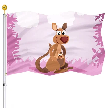 Флаги кенгуру Австралийский национальный символ Садовый флаг Полиэстер с латунными люверсами Дом Крытая вечеринка Открытая гостиная 