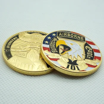 1шт американская 101-я воздушно-десантная дивизия позолоченная монета металлическая круглая монета реплика бесплатная доставка