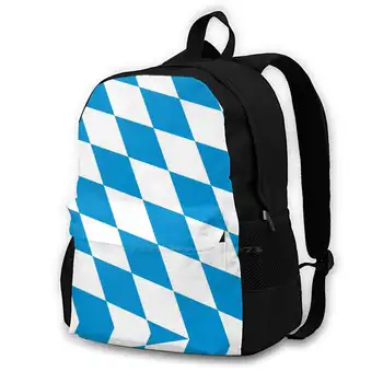  Баварский ромбовидный узор ( Ромб Флаг / Бавария / Германия ) Школьная сумка Рюкзак большой емкости Ноутбук 15 дюймов Баварские леденцы