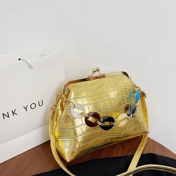  Дизайнерская сумка и кошелек 2 комплекта Женская сумка через плечо для женщин 2023 Сумка через плечо с каменным рисунком Золото Серебро Вечерний клатч