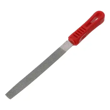 алмазный 6-дюймовый алмазный шлифовальный напильник серебристо-красный полукруглый напильник с красной пластиковой ручкой 6-дюймовая углеродистая сталь