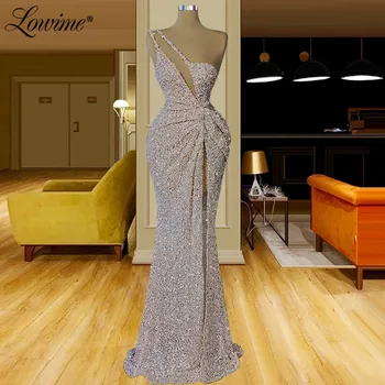Lowime 2 Дизайны Бусины Mermiad Вечерние платья Арабский Дубай 2021 V Вырез Ближний Восток Женщины Вечеринка Платье Изготовленное на заказ длинное выпускное платье