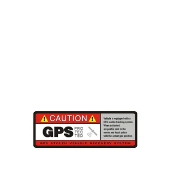 Предупреждение Автомобильная наклейка Осторожно GPS Защищенный GPS виниловый солнцезащитный крем Автомобильное окно Аксессуары для стайлинга автомобиля Декоративный водонепроницаемый ПВХ 10 см * 4 см