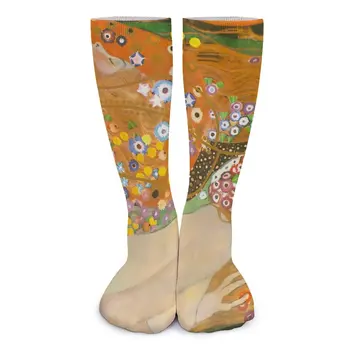 Klimt Художественные носки Водяные змеи II Забавные чулки Женщины Дышащие На открытом воздухе Носки Осень Пользовательские Противоскользящие Носки