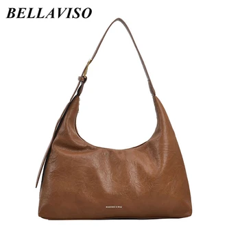BellaViso Simple Женская мягкая сумка через плечо из искусственной кожи Модные женские сумки через плечо высокой вместимости Slouchy Style BLSB-31