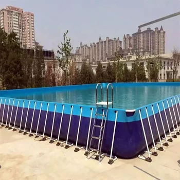 Коммерческий прямоугольный открытый металлический большой каркасный бассейн парка развлечений с системой фильтрации