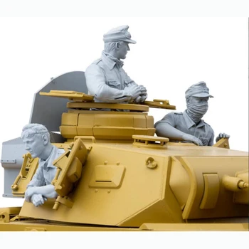 В разобранном виде 1/16 Набор экипажей (3 фигурки) миниатюрных моделей фигурок Panzer Resin Неокрашенный