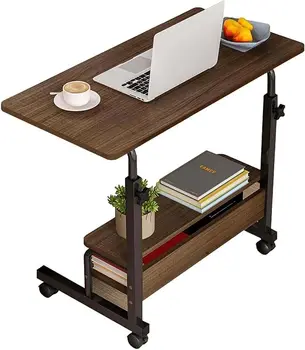  Регулируемый по высоте стол для домашнего офиса Передвижной удобный стол Небольшие помещения Компьютерный стол Прикроватный стол для хранения Портативный D