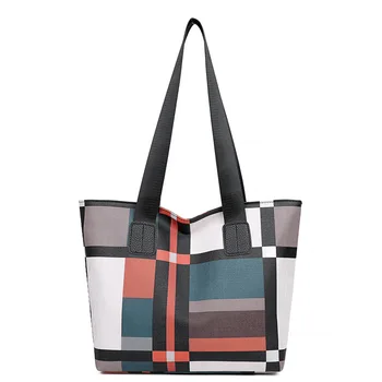 Новая модная клетчатая сумка большой емкости в корейском стиле, простая женская сумка через плечо, материнская сумка, прямая поставка