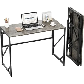 Складной письменный стол Письменный компьютерный стол для домашнего офиса, Рабочий кабинет без сборки Складной стол для небольших помещений