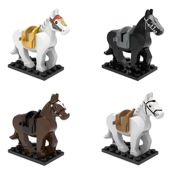 Строительные блоки Мультяшная лошадь Троецарствие Фигурки боевого коня Детские игрушки для детей подарок
