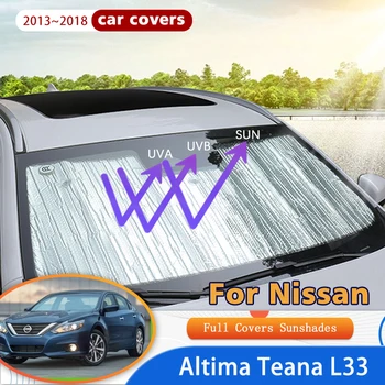 Для Nissan Altima Teana L33 2013~2018 Автомобильное окно Лобовое стекло Солнцезащитный козырек Передний УФ-защитный отражатель Солнцезащитный козырек Солнцезащитный козырек Аксессуары