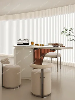  Light Luxury Stone Plate Table-Chair Set Балкон Домашний высококачественный чайный стол