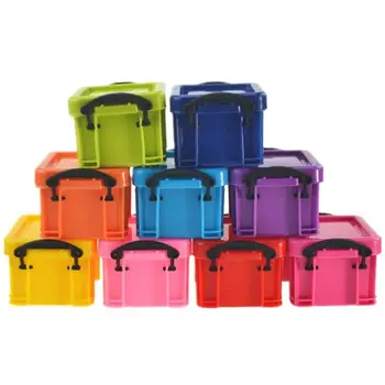 Многофункциональная мини-коробка для хранения с пряжкой Конфетный цвет Пластиковый мини-контейнер для хранения Минимализм Настольный органайзер Коробка Всякая всячина