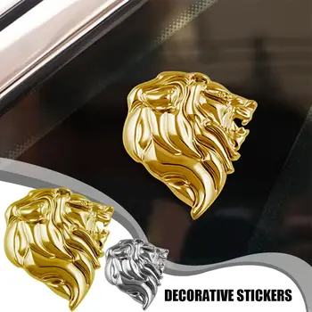 Персонализированная металлическая голова льва 3D Эмблема Тотем Значок Правый Серебряный Символ Левый Автомобильный Стайлинг Цвет Кузов Сила Золотая Наклейка Quali H8I1