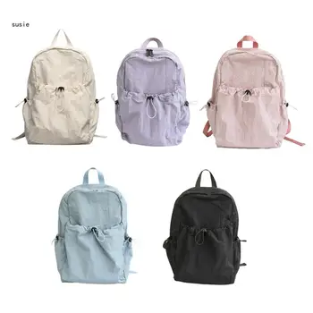 X7YA Сумка через плечо большой емкости Модный нейлоновый тканевый рюкзак Регулируемые ремни Школьная сумка Книжные сумки для студентов, подростков