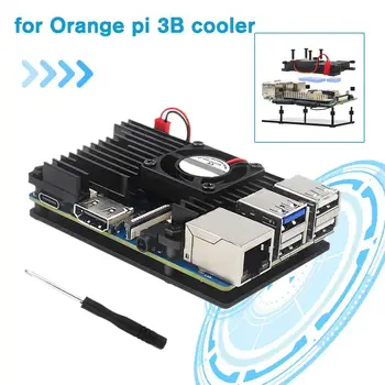 Для Orange Pi 3B Кулер Корпус из алюминиевого сплава с вентилятором охлаждения Радиаторы Пассивный радиатор охлаждения Силиконовый радиатор Активный