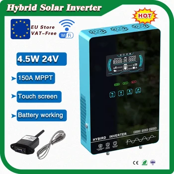 4,5 кВт Автономный солнечный гибридный инвертор 24 В постоянного тока MPPT 150A Солнечное зарядное устройство Максимальная мощность фотоэлектрической энергии 6200 Вт Вход с связью WIFI