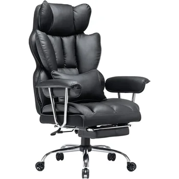 Efomao Письменный офисный стул, Большой стул с высокой спинкой, Компьютерный стул из искусственной кожи