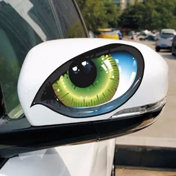2Pcs 3D Стерео Светоотражающий Кошачий Глаз Авто Наклейка Креативная Зеркало Заднего Вида Наклейка
